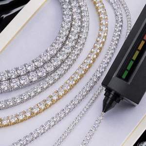 Collier Hip Hop Moissanite en Argent Sterling 925, Chaîne Tennis Moissanite Iced Out 2mm 3mm 4mm - Product Image 6