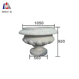 Moule de pot de fleurs préfabriquées en fibre de verre, grand carré ou rond, pour le ciment béton