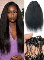 Extensions de cheveux au crochet en plumes, texture Kinky Straight, pré-bouclées, nœuds miracle pré-séparés sans nœuds pour femmes noires, vente en gros