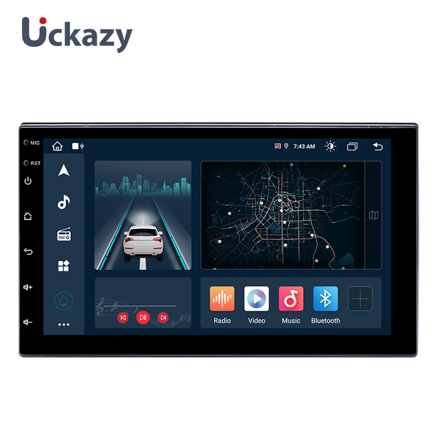 7" 8+128GB Double 2 Din Android 14 Car for Player GPS FM Transmitter Amplifier Universal Radio Stereo Audio Head Unit CarPlay