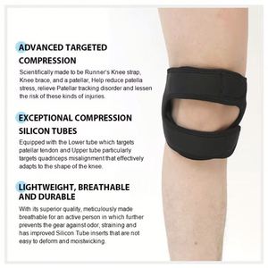 Sports Neoprene Patella Tendon <b>Support</b> Stabilizer <b>Strap</b> with Double Patellar Protection for <b>Knee</b> Wraps and Brace Protectors - Product Image 4
