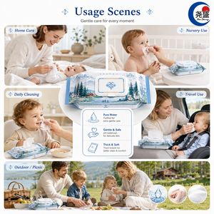 Toallitas Húmedas para Bebé Nórdicas con Relieve de Perlas de Reno, Sin Alcohol, Sin Perfume, Hipoalergénicas, Suaves y Gruesas para Piel Sensible - Product Image 4
