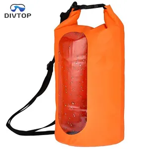 Divtop 2022 OEM conception de fenêtre transparente étanche 500D PVC bâche de rangement sac sec étanche pour la natation