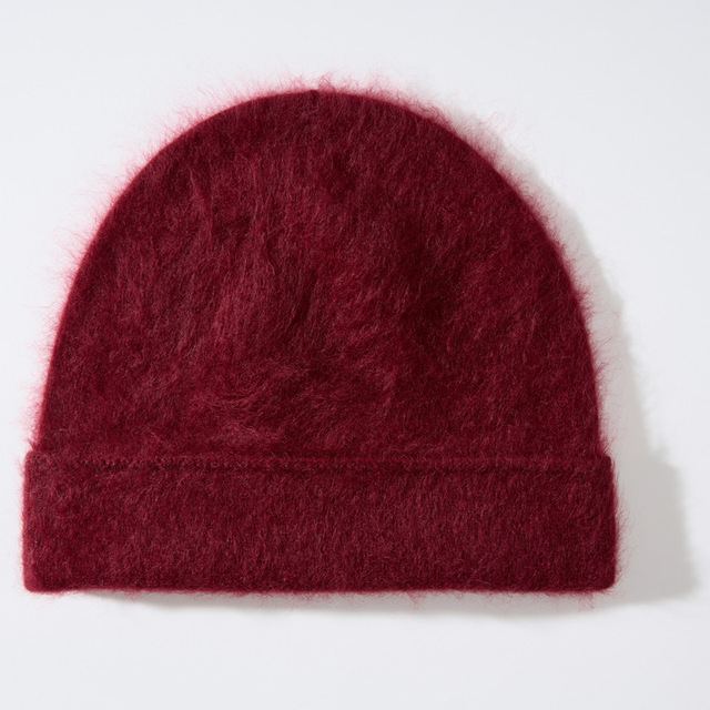 New Silk Cashmere Brushed Knit Hat Seamless Unisex Winter Beanie with Furry Texture Luxury Plain Design Ready to Ship & OEM