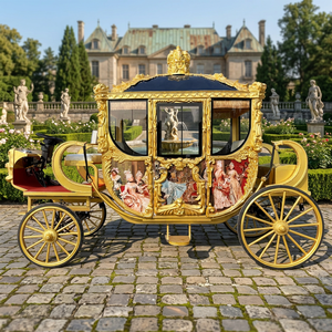 Calèche électrique sculptée de style européen, calèche de mariage exquise, calèche royale vintage à chevaux - Product Image 1