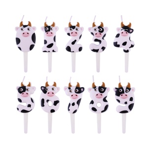 子供のための中国工場卸売クリエイティブ3Dミルク牛動物の形デジタル誕生日キャンドル - Product Image 2