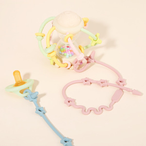 Mordedor para bebé, cadena antipérdida, soporte para chupete con forma de estrella de silicona de calidad alimentaria para 0 a 24 meses, unisex - Product Image 2