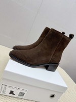 Bottines vintage en daim à talon carré pour femme, fermeture éclair latérale, bout carré, bottines courtes tendance pour l'hiver, 3 couleurs au choix