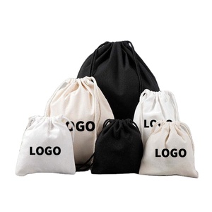 Sacs à cordon personnalisés écologiques en coton biologique et toile de mousseline, sacs à cordon de Noël en toile - Product Image 1