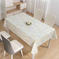 Nappe en PVC RNPT imprimée avec des feuilles vertes, imprimé subtil, style bohème, nappe en plastique en rouleau pour banquet, nappe rectangulaire