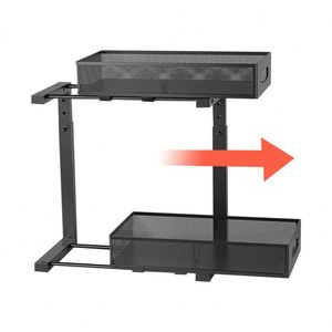 Wholesale 2 Pack Bathroom Kitchen Under Sink Sliding Pull Out Cabinet Cupboard Organizer and <b>Storage</b> 2 Tier Rack Under the Sink - Product Image 4