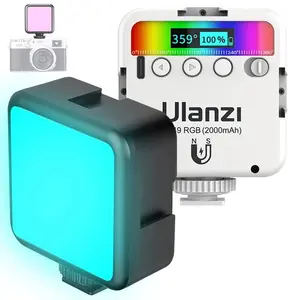 ULANZI VL49 RGB Lumières Vidéo, LED Caméra Lumière 360 degrés Pleine Couleur Portable Photographie Éclairage Dimmable Panneau Lampe