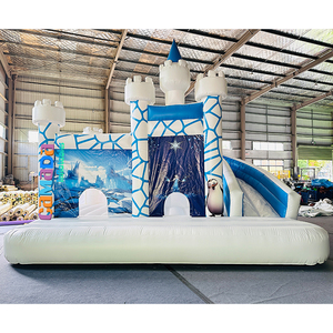 <span class=keywords><strong>Castillo</strong></span> Hinchable Comercial con Tobogán y Zona de Salto, Combinación de <span class=keywords><strong>Castillo</strong></span> Hinchable y Tobogán para Fiestas Infantiles al Aire Libre - Product Image 1