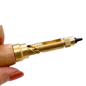 <b>Leather</b> Punch <b>Tool</b> Wooden Handle Brass Body With Interchangeable Tips For Belt Making And <b>Leather</b> Crafting - Product Image 5