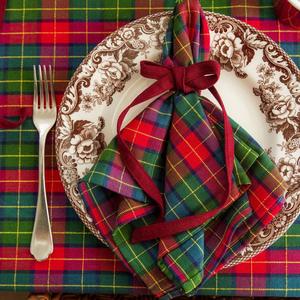 Luxury Classic Christmas <strong>Tartan</strong> Plaid Cotton Linen <strong>Napkins</strong> Easy to Clean Holiday Check Cloth <strong>Napkins</strong> for Xmas Winter Table Decor - Product Image 1