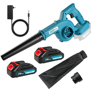 2-in-1ハンドヘルドリーフブロワー21Vコードレス2バッテリー付き高速充電器超吸引力洗浄用葉ツール - Product Image 1