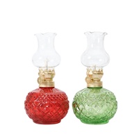 Grande lampe à pétrole rétro artisanale écologique coupe-vent à intensité variable résistante à la chaleur durable étanche en verre Noël Pâques