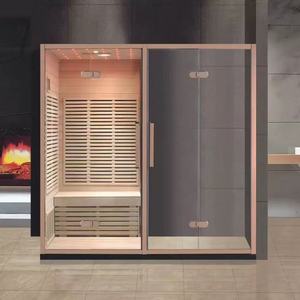 Sauna con Ducha Integrada de Madera de Hemlock, Calentador de Piedra Volcánica de 4500W, para Uso Familiar y Hotelero - Product Image 2