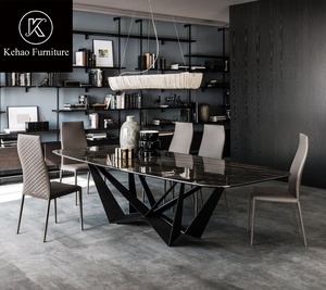 Bộ Bàn Ăn Tùy Chỉnh Cao Cấp Của Ý Bàn Kim Loại Mặt Đá Cẩm Thạch Hiện Đại - Product Image 2