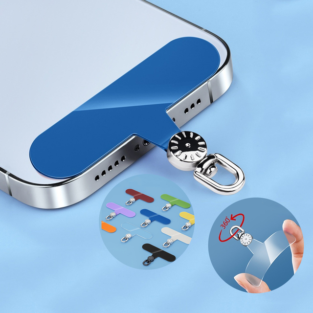 Mobile Phone Lanyard Patch Strap Clip Rotatable Charm Tether Tab Transparent TPU Cell Smartphone Accessories Chain Case
