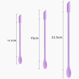 Spatule double-embout en silicone mini en gros pour cosmétiques, spatule de précision pour la dernière goutte, grattoir pour flacon de maquillage, cuillère pour pot de cuisine, OEM - Product Image 2