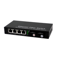 Conmutador de Red Gigabit de Venta Caliente de Fábrica, 2 Fibra, 4 RJ45, Transceptor Óptico, Convertidor de Medios BIDI 20KM, Conmutador Ethernet PoE Gigabit