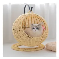 Nouveau lit pour chat en rotin lavable panier suspendu pour chat été respirant lit pour chat balançoire