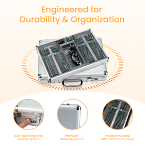 Aist Optics - Juego de Lentes de Prueba Oftálmicas JS-104B, Estuche de Aluminio con Anillos de Plástico para Insertar Lentes - Product Image 4