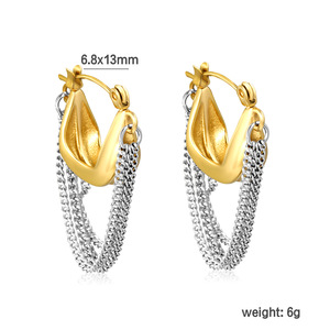 Fashion Drop <b>Earrings</b> Zinc Alloy Chain <b>Tassel</b> Geometric Design Party Jewelry Women's European Style - Product Image 4
