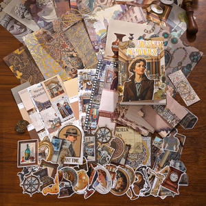 Kit de suministros de álbum de recortes de personas estéticas Vintage Simno, cuaderno de rejilla A6, suministros de <span class=keywords><strong>diario</strong></span>, pegatinas, papelería decorativa - Product Image 2