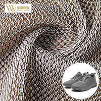 Tissu en maille tricotée chaîne en nylon et polyester pour empeigne de chaussures de sport d'extérieur, respirant, anti-humidité, résistant à l'abrasion et aux déchirures