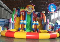 Piscine gonflable géante pour adultes et enfants, parc aquatique terrestre, parc de loisirs personnalisé, toboggan gonflable
