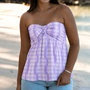 High-quality design summer vacation printed bow strapless <b>top</b> custom soft rayon <b>Hawaiian</b> tank <b>tops</b> - Product Image 4