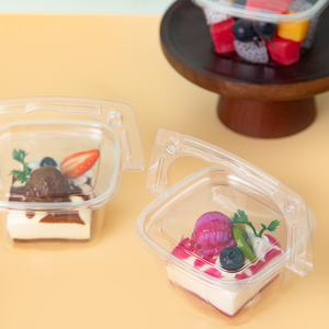 Caixa de Cheesecake Basque Tiramisu PET Totalmente Transparente e Descartável para Celebridades da Internet, Tampa Grossa para Sushi e Salada - Product Image 2