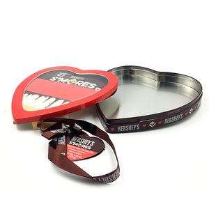 New Design Heart Shaped Metal Gift Box Empty Customised Metal Tin Box Food Grade Tin Can For Chocolate