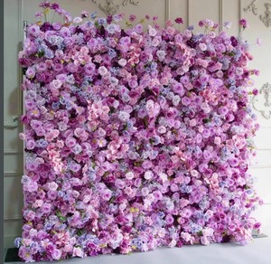 Mur de fleurs artificielles en soie 5D 3D personnalisé RHD, panneaux décoratifs roses pour mariage - Product Image 2