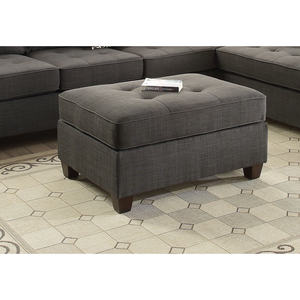 Dorris Fabric DB Cocktail Ottoman en couleur noir cendré Sièges tuftés Caractéristiques de rangement réglables pour la chambre à coucher Utilisation extérieure à l'hôpital - Product Image 3