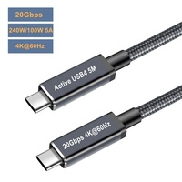 USB-IF bersertifikat pabrik USB aktif 4 Kabel 5M USB4 20Gbps 4 K @ 60Hz Kabel Data kompatibel dengan Thunderbolt 4 Port