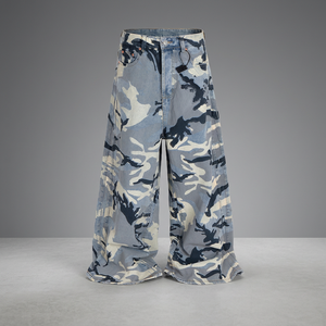 Pantalones Vaqueros de Cintura Alta, Pierna Ancha, con Parches, Transpirables, Estilo Gótico Oscuro, Corte Holgado, para Hombre, Primavera - Product Image 3