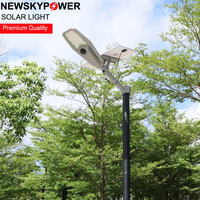 Éclairage de sécurité à capteur de mouvement lampadaires solaires avec bras en aluminium télécommande pour support mural de rue de jardin extérieur