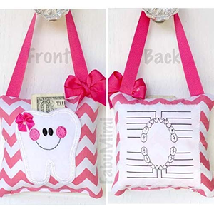 Customized 5x5 Inches Pink Organza Bag <strong>Tooth</strong> <strong>Fairy</strong> <strong>Pillow</strong> with Pocket - Product Image 4