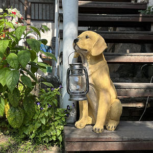 Nueva Lámpara Solar de Jardín Transfronteriza, Adorno de Labrador de Simulación para Exteriores, Escultura Artística Decorativa Creativa de Resina Epoxi - Product Image 2