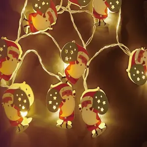 Ghirlanda di luci LED a batteria 3AA, design pendente in legno, colore bianco caldo, 1,5 m; ideale per decorare gli spazi - Product Image 2