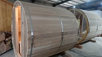 Sauna en baril en cèdre de 7 pieds pour jardin, à construire soi-même – Options chauffage au bois et électrique, design moderne, sauna sec pour 2 personnes, chauffage 6KW