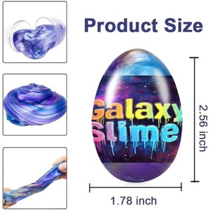 Kit de slime Galaxy pour enfants, jouets sensoriels extensibles et sans désordre sur le thème cosmique, œufs de slime pour anniversaire et Pâques, remplisseurs de sacs cadeaux - Product Image 3