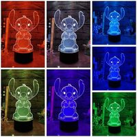 Led 7 Couleurs Robot Image 3d Illusion Veilleuse Laser Sculpture Personnalisé Acrylique 3d Anime Peinture Veilleuse