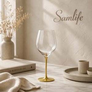 Samlife-RW26085 Verre à vin de luxe en cristal Shanxi, coupe personnalisée à long pied, <span class=keywords><strong>avec</strong></span> pied et base plaqués or - Product Image 2