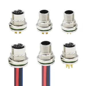 Conector fornecedor M12 5 pinos L código macho fêmea tomadas de água tampa cabo de soldagem conectores circulares de plástico m12