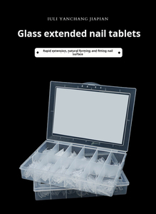 120 piezas/caja Moldes de uñas de cristal de cobertura completa para extensión, moldes de uñas postizas con escala, puntas de uñas - Product Image 3