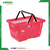 Paniers de courses en plastique pour supermarchés, poignées personnalisées, couleurs personnalisées, capacité de 25 kg, style moderne, modèle Hbe-selena, marque Highbright